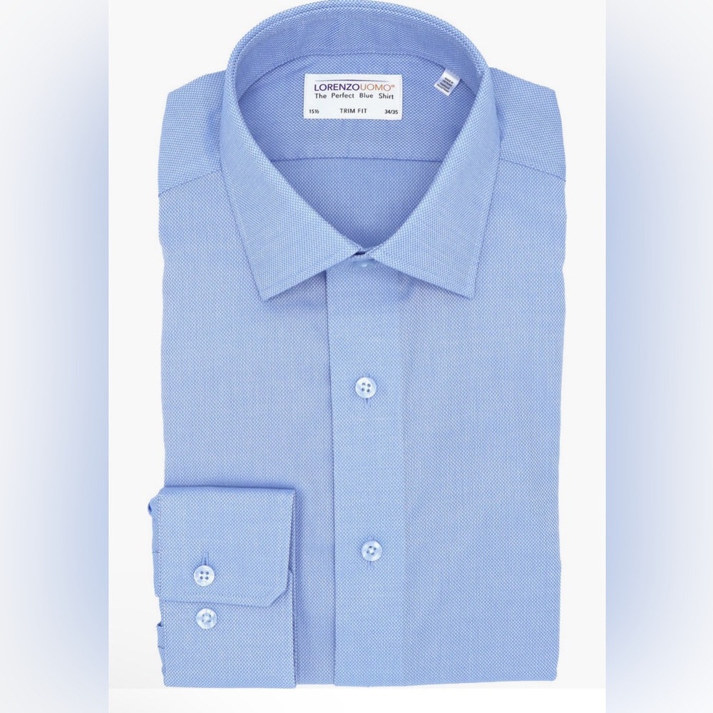 Lorenzo Uomo light blue “the perfect blue shirt” sz 16.5, trim fit